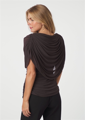 Cottuna drapy mesh top Brun Neo Noir 